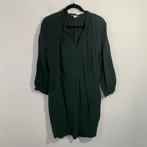 Whistles Women's Dark Green Long Sleeve Enora Dress Size S Minimalist