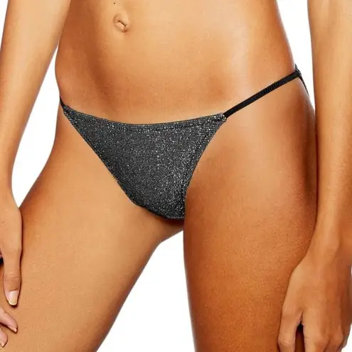 Topshop  | Gray Metallic Tanga Bikini Bottom