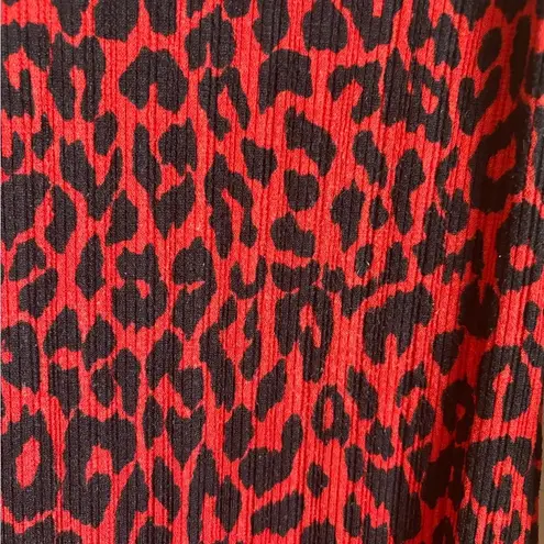 ZARA Trafulac Leopard Print Turtleneck Midi Dress