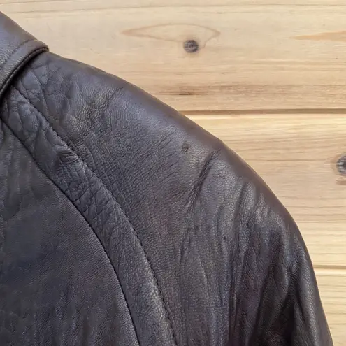 Vintage Vakko Size Small Oversized Soft Chocolate Brown Leather Longline Jacket