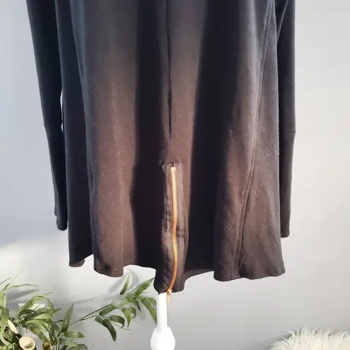 Terez Women's Black Zip-Up Drape Jacket M