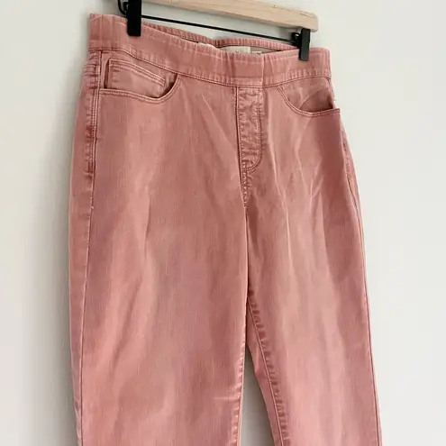 Soft Surroundings Ultimate Straight Leg Full Length Pull On Jeans Pink Medium