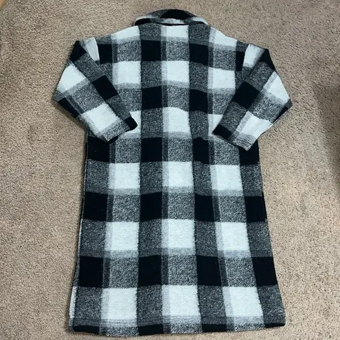 Xirena Cole Laurel Blanket Fleece Double Breasted Coat Black Ash Plaid XS