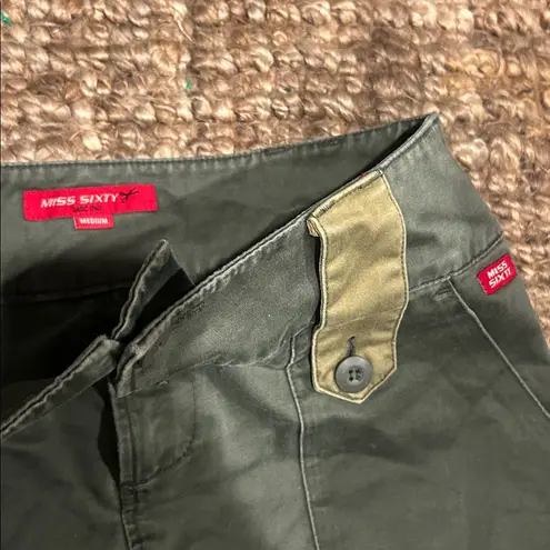 Miss Sixty Duo-Toned Army Green Cargo Pencil Skirt Size Medium