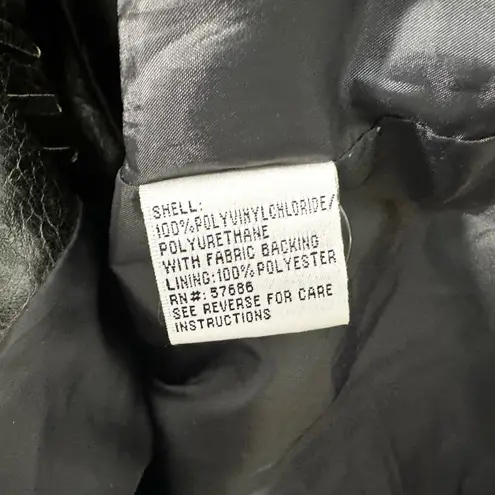 VTG Vegan Leather Jacket Large Faux Western Y2K Western Edgy Grunge Goth 1153 Gray