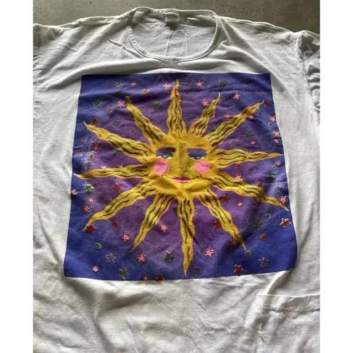 Vintage Pacific Connections Cozumel Sun Graphic Oversized Made in USA Sz OS White