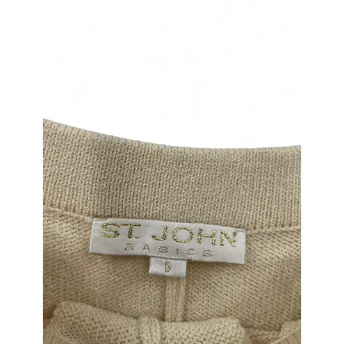St. John 4 / S Santana Knit Short Skirt Skort Pleated Walking Basic Cream Womens