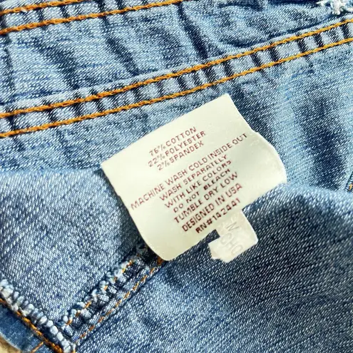 M. Michel Juniors Small Blue Sleeveless Cropped Jean Jacket Distressed Size undefined