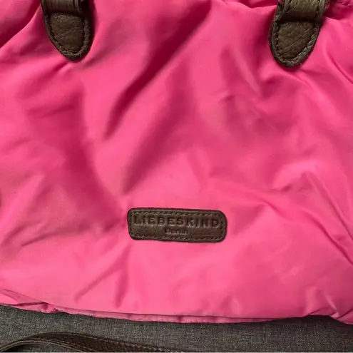 Liebeskind Berlin Pink and Brown Nylon Crossbody Bag