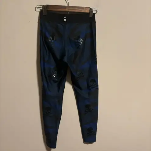 Ultracor x Soul Cycle Python Skull Camo Leggings Blue- Size Small