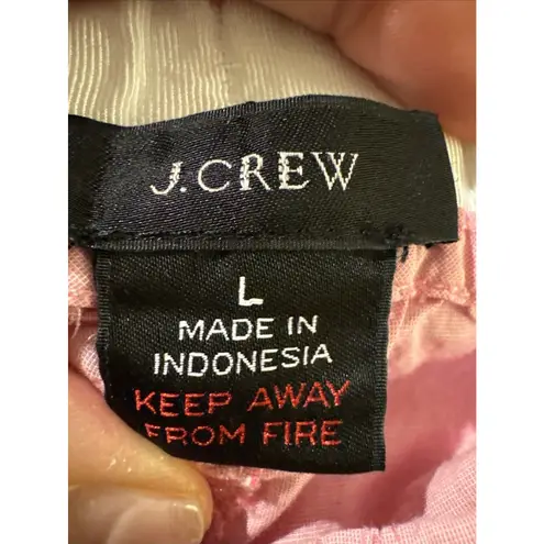 J.Crew Pajama Pants Sz L Pink 100% Cotton Drawstring Lounge Sleepwear Size L