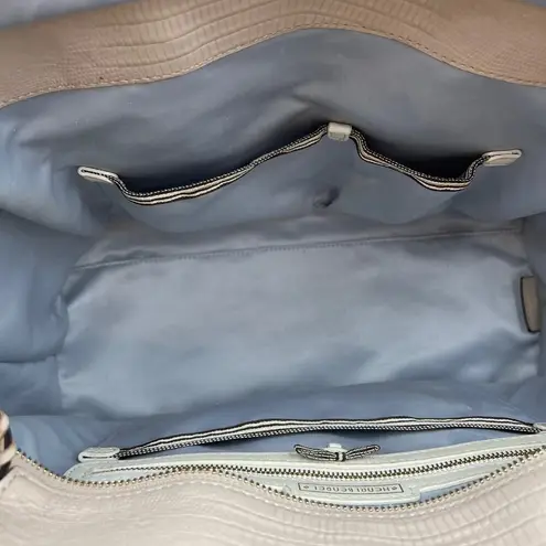 Henri Bendel A List Satchel Lizard Embossed Leather Bag Whipstitched