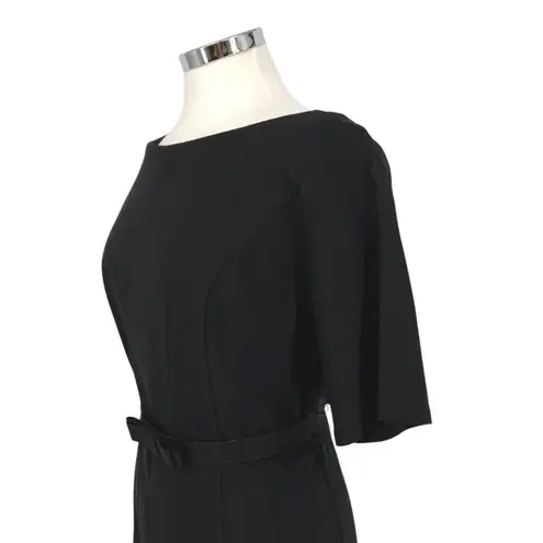 Modcloth  Black Belted Sheath Dress Short Sleeve Size Large