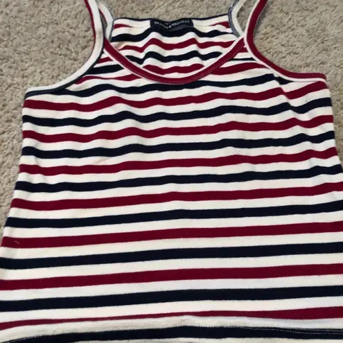 Brandy Melville Red, navy and off white striped top washed once