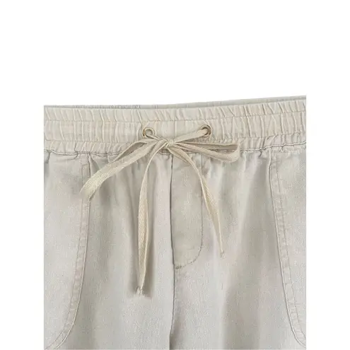 Soho  Khaki Tan Linen Blend Shorts Size Medium Drawstring