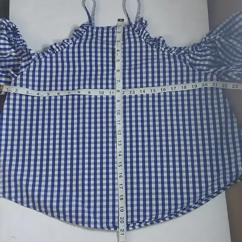 Abound  Gingham Cold Shoulder Blouse Size M