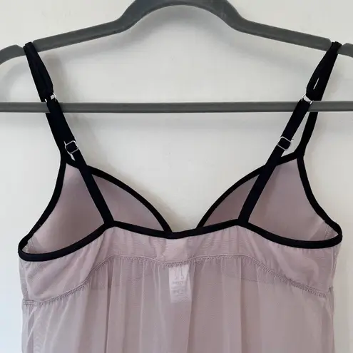 Emporio Armani Babydoll Shimmer Mesh Babydoll Lingerie Top Beige Black Y2K