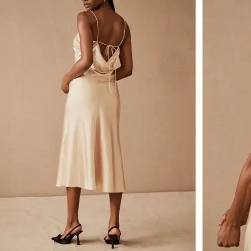 Sachin + Babi NWT Winter Slip Dress in Gold Size 8 Satin Tie Back