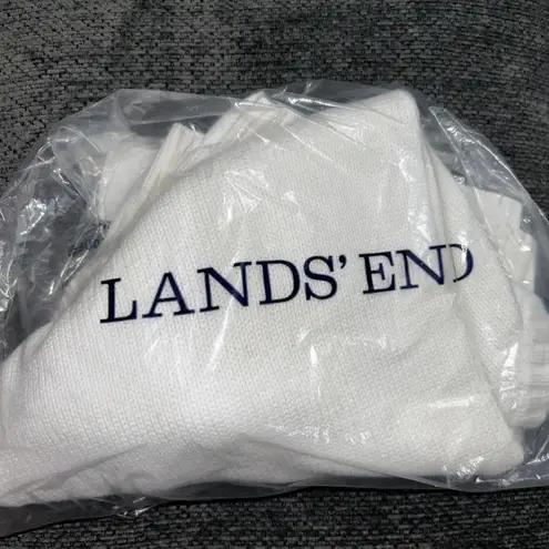 Lands'End  Sweater NEW Women's Petite L 14-16 White short sleeve pullover Nice!