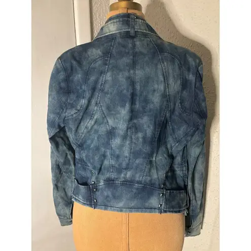 Forever 21 F21 Studded Denim Moto Jacket  Size M 80's