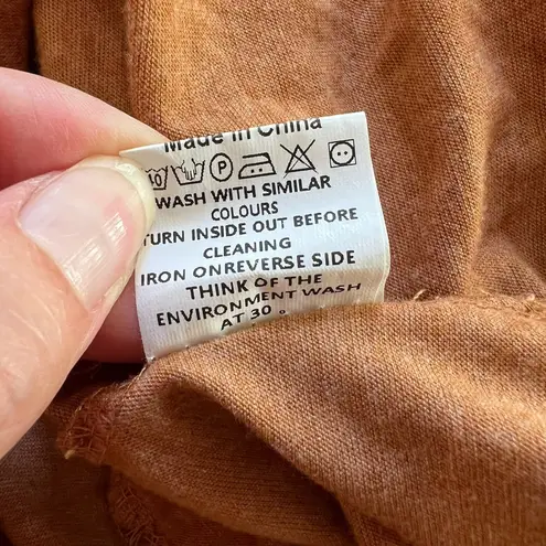 Zanzea Rust Brown Tunic Top Pockets Lagenlook Minimalist Boho Classic