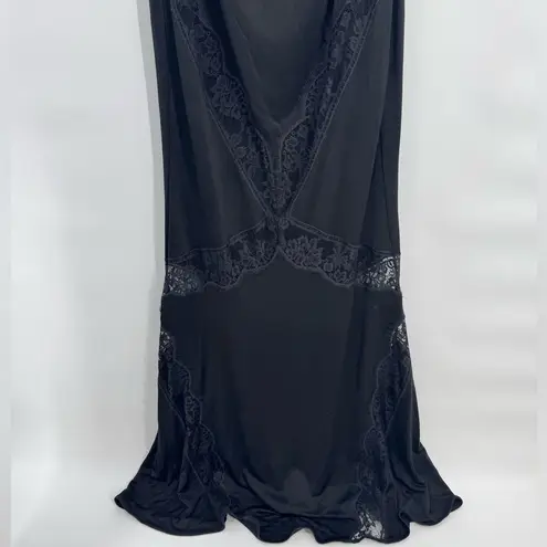 NWT Retrofete Chandler Dress Embroidered Lace Strapless Open Back Maxi Black Lg