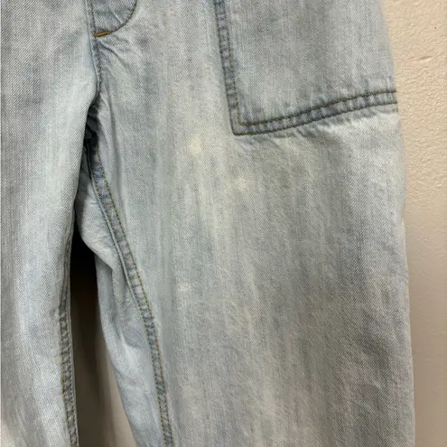 Gap  Women’s Slouchy Cropped Light Wash Denim Overalls - Size M