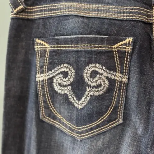 Y2K ReRock Express Jeans Womens 10L Barely Boot 32x34 Whisker Dark Low Rise Blue Size undefined