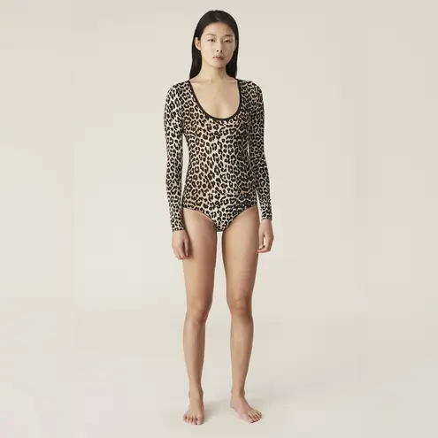 Ganni Leopard Print Bodysuit NWT