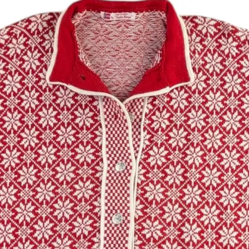 Vigdis Design Vintage Norway Fair Isle Snowflake Cardigan EUC Size M F217 Size M