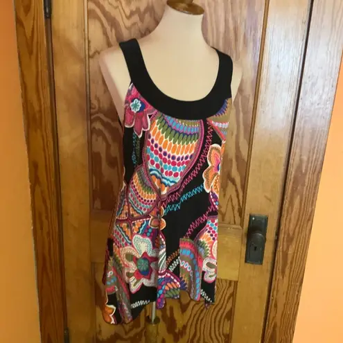 Vtg Y2K Vanity colorful psychedelic top Pink