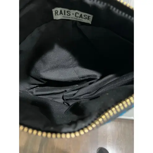 RAIS CASE Wool Crossbody Bag Made in USA Pendleton Style Leather Strap Southwest