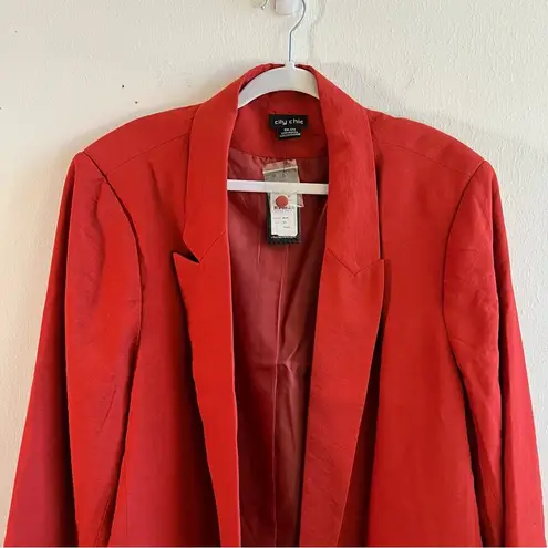 City Chic Blazer Essence Longline Jacket Rust Orange-Red Sz 24/XXL NWT Oversized