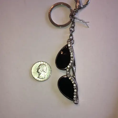 Black Sunglasses Keychain with Rhinestones