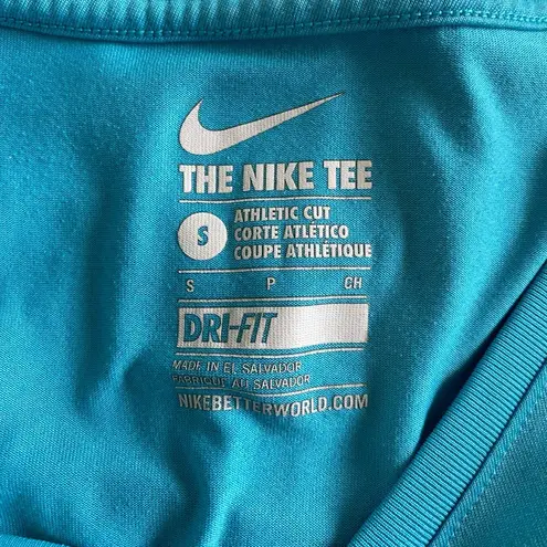 Nike The  Tee Athletic Cut Dri-Fit Blue T-shirt Size Small