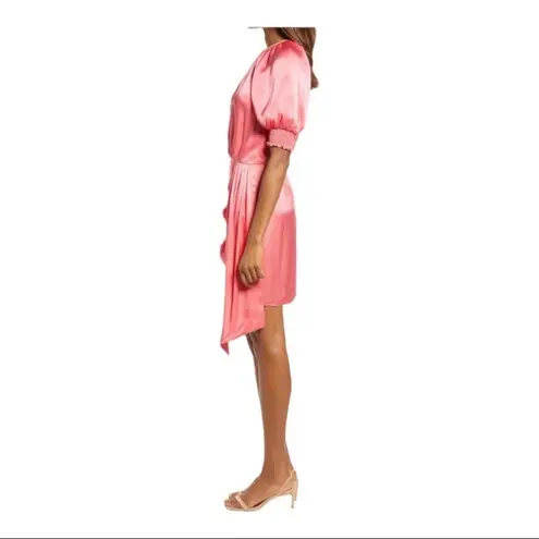 Saylor NWT Melon Pink Zulu Puff Short Sleeve Mini Dress Women’s Large L