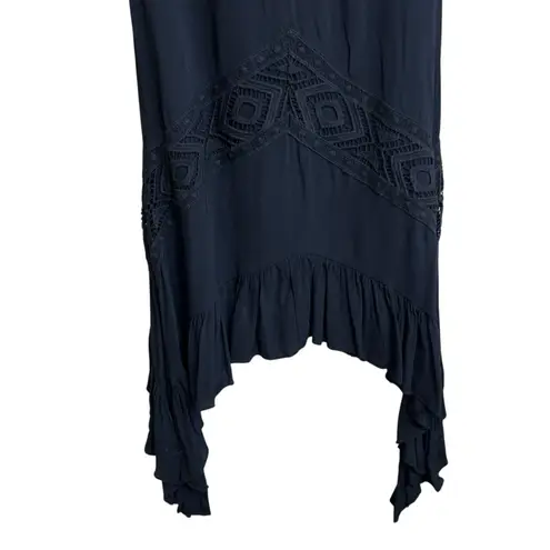 Jen's Pirate Booty Dress Womens M Black Sagrada Rising Sun Midi Whimsygoth