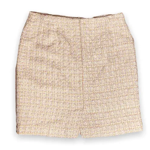 Boston Proper Pink Metallic Eyelash Tweed Knit Pencil Skirt Size 8