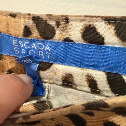 Escada Vintage Animal Print Flared Denim Brown Size undefined