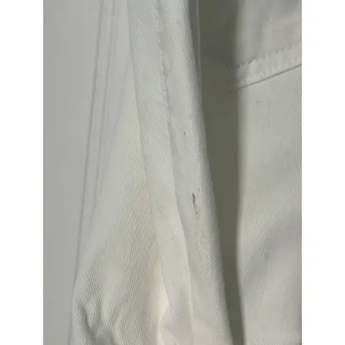 Mother The Insider Crop Step Fray White Denim Jeans Raw Hem Glass Slipper 25