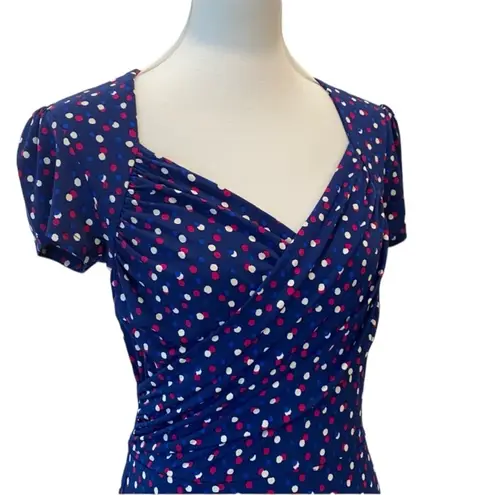 Leota Medium Dress Retro 40s Pinup Polka Dot Stretch Slinky Classic Rockabilly
