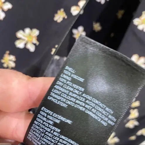 Whistles Edelweiss Button Front Culotte Jumpsuit Black Floral Size 6