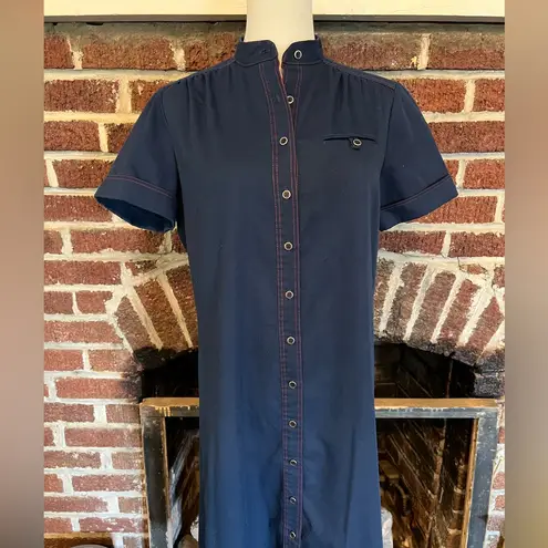 VINTAGE women's navy shirt dress Blue Size 10P