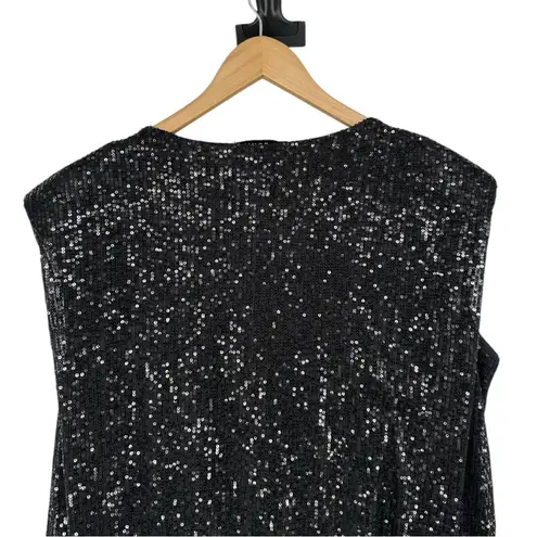 Eloquii Elements Black Sequin Sleeveless T-Shirt size 14/16 Blouse Evening 1X