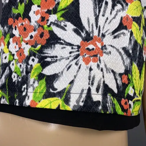 Sophie Rue Women's Size Medium Floral Exposed Zipper Crop Top Tank Shirt Blouse