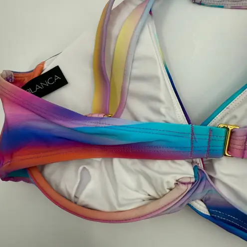 La Blanca Bikini Top Size 10 NEW Sunset Shores Over The Shoulder Underwire NWOT