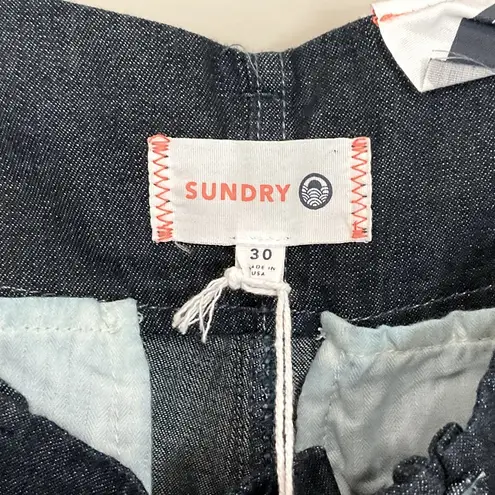 Sundry Paperbag Waist Denim Pants Jeans Pleated Front Self Tie Belt Sz 30 New