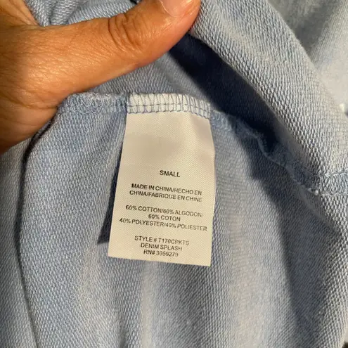Thread Supply Blue Denim Splash Print Pullover Sweatshirt Women's Size S