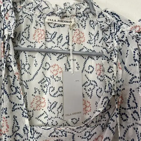 Ulla Johnson NWT Dunia Cold Shoulder Silk Blouse Blanc Women’s Size 0