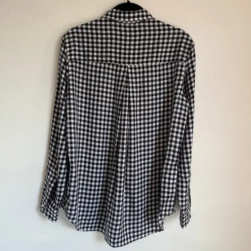 Grayson The Hero Gingham Plaid Button Down Shirt in Black White Small